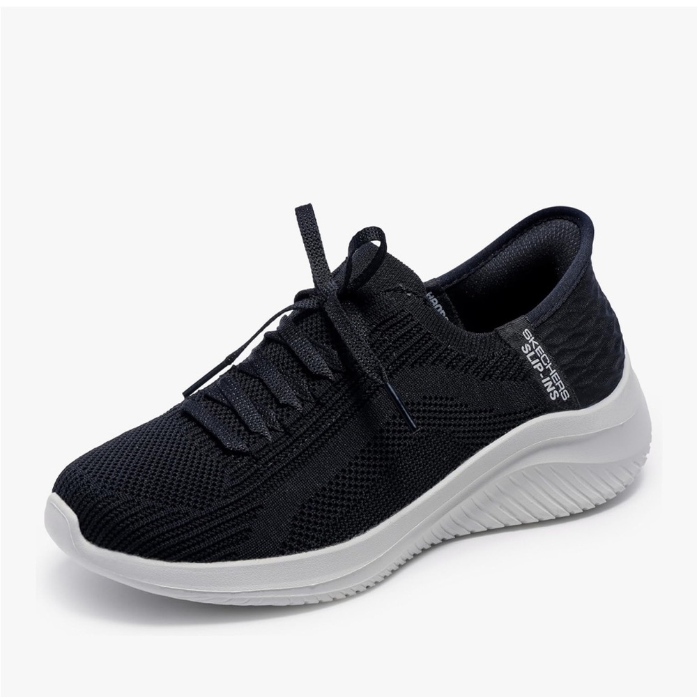 Skechers Black Slip-On Knit Sneakers